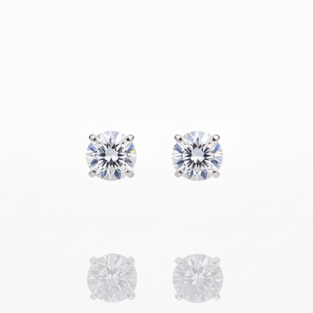 Moissanite Stud Earrings with Screw-Back (.925 Sterling Silver, 5mm Stones)